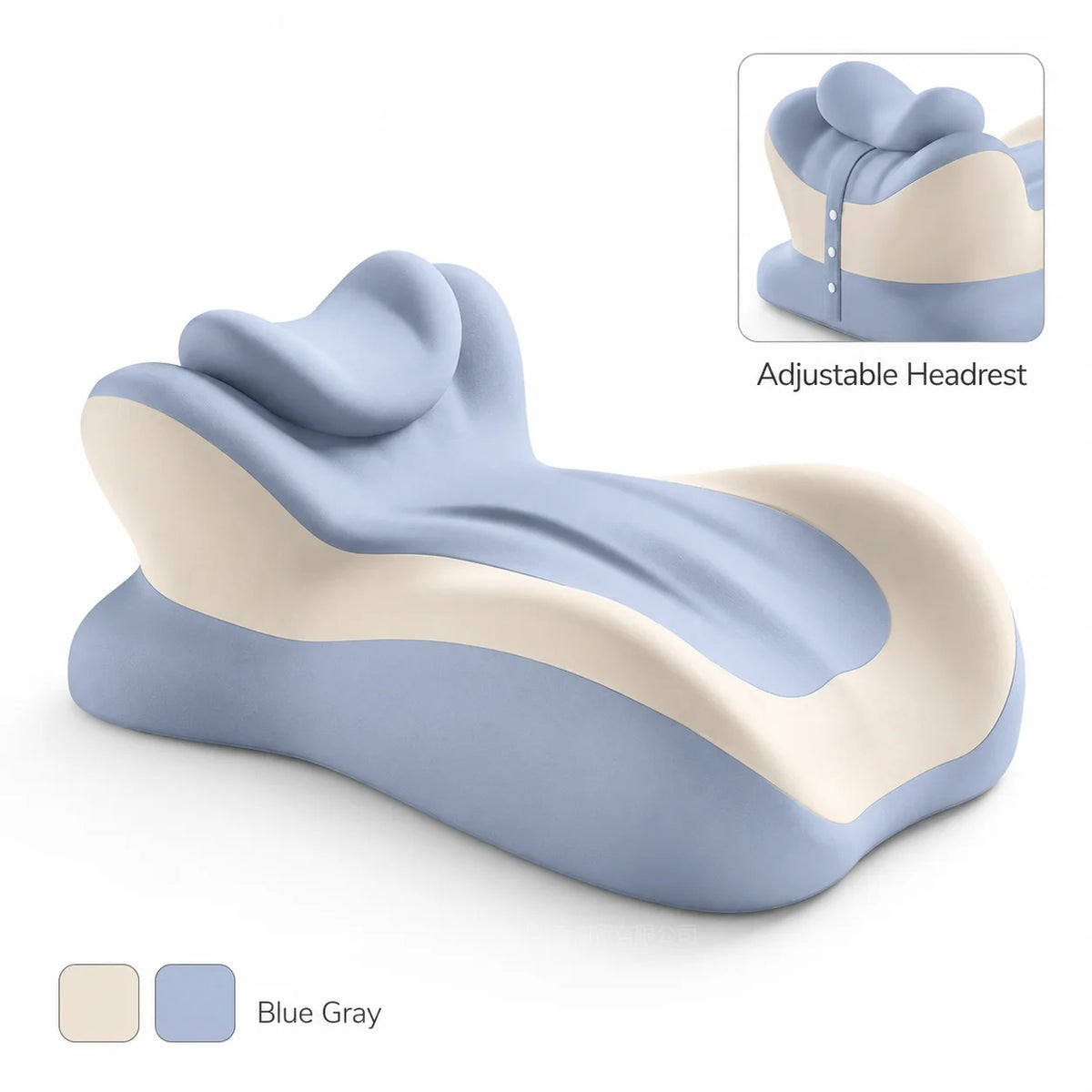 Multifunctional Ergonomic Memory Foam Reading Pillow With Removable Headrest