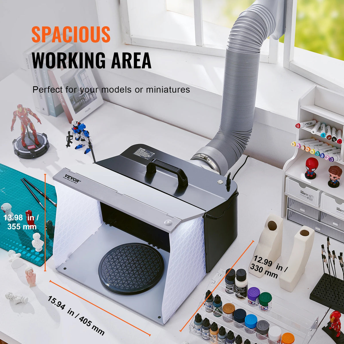 SucceBuy Portable Airbrush Spray Booth With Dual Exhaust Fans
