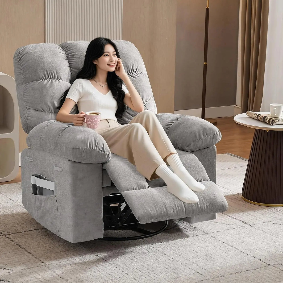 Garvee Lift Recliner Chair With Massage Heat And Swivel Function