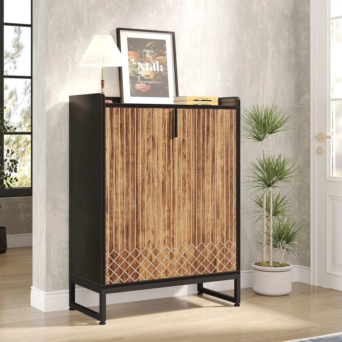Tribesigns Shoe Cabinet With Doors For Bedroom And Hallway Storage