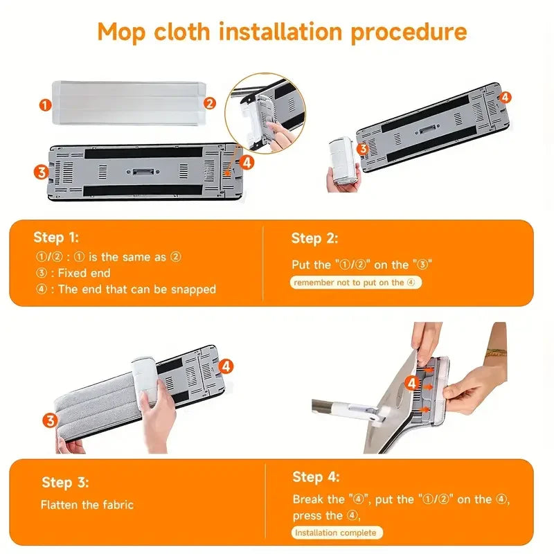 Joybos Flat Mop And Bucket System With Microfiber Pads