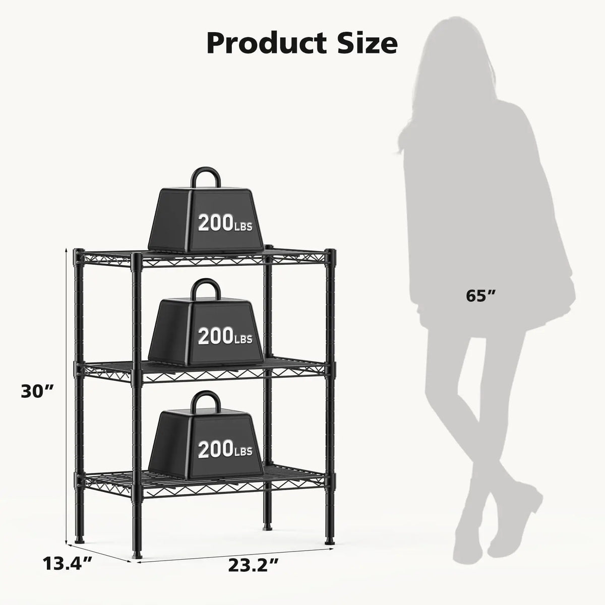 JHK Adjustable Metal Wire Storage Shelving Rack For Home Organization