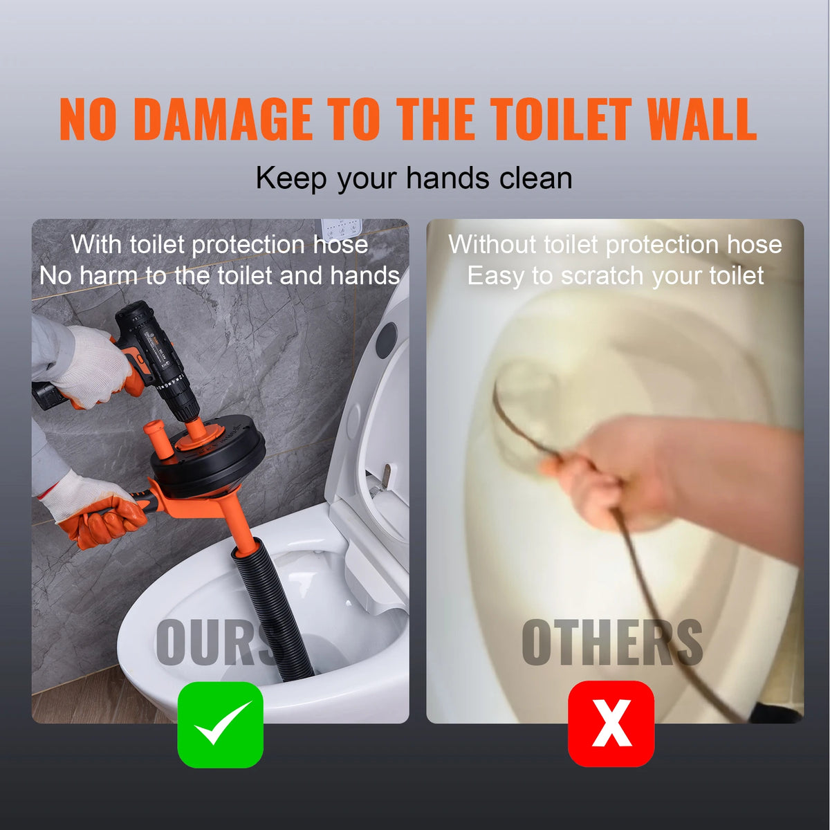 SucceBuy Manual Drain Auger With Drill Attachment Clog Remover
