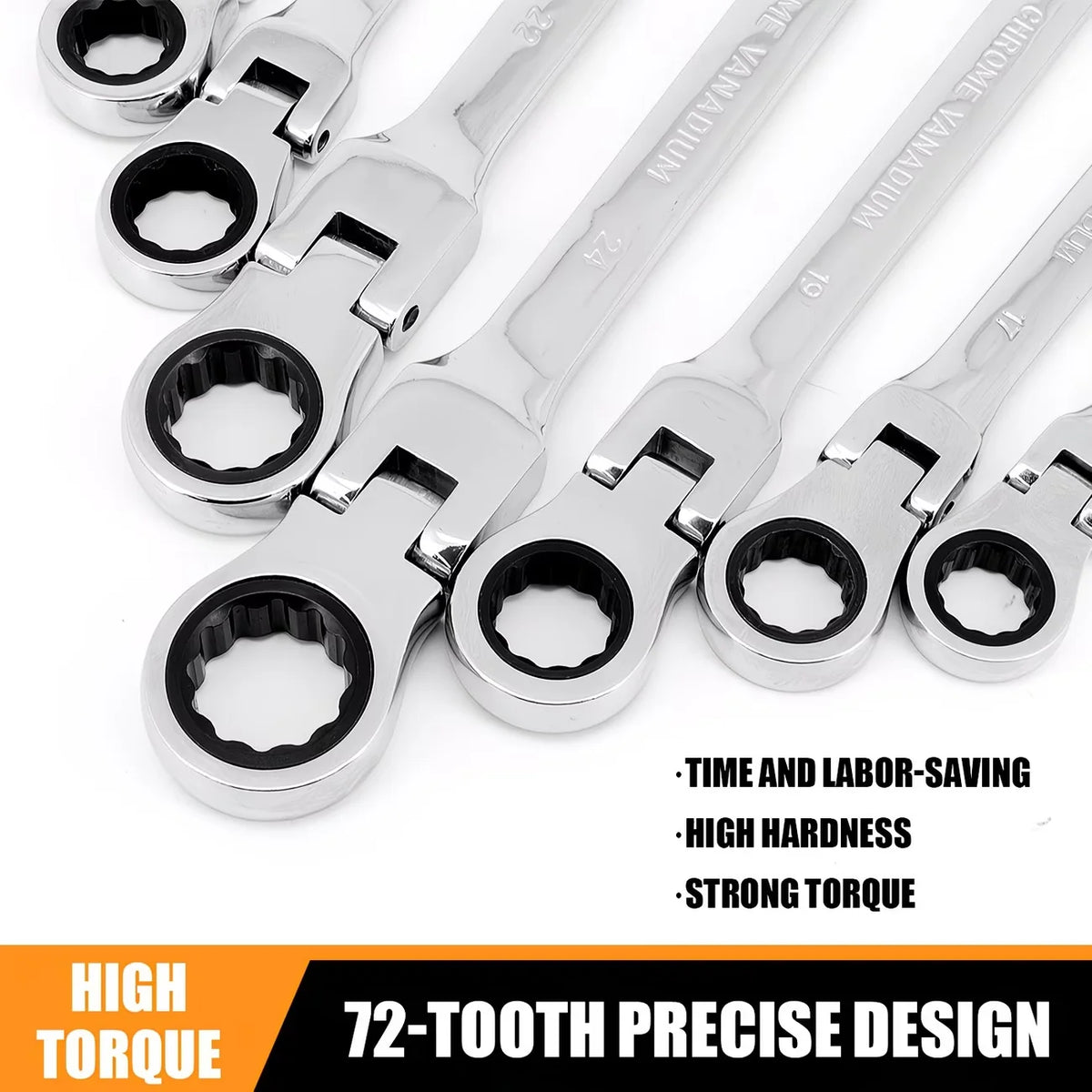 72 Tooth Multi Function Ratchet Wrench Set for Car Repair