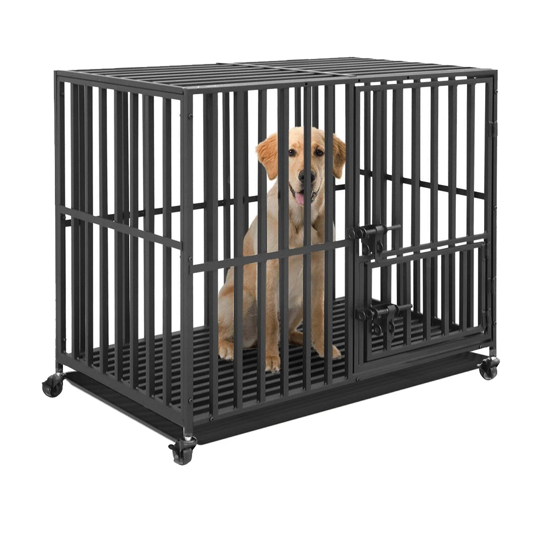 Bingopaw Heavy Duty Metal Dog Crate With Removable Tray