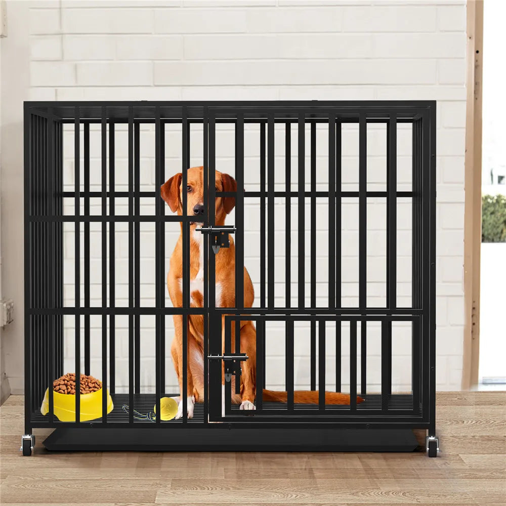 Bingopaw Heavy Duty Metal Dog Crate With Removable Tray