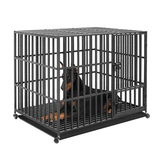 Bingopaw Heavy Duty Metal Dog Crate With Removable Tray