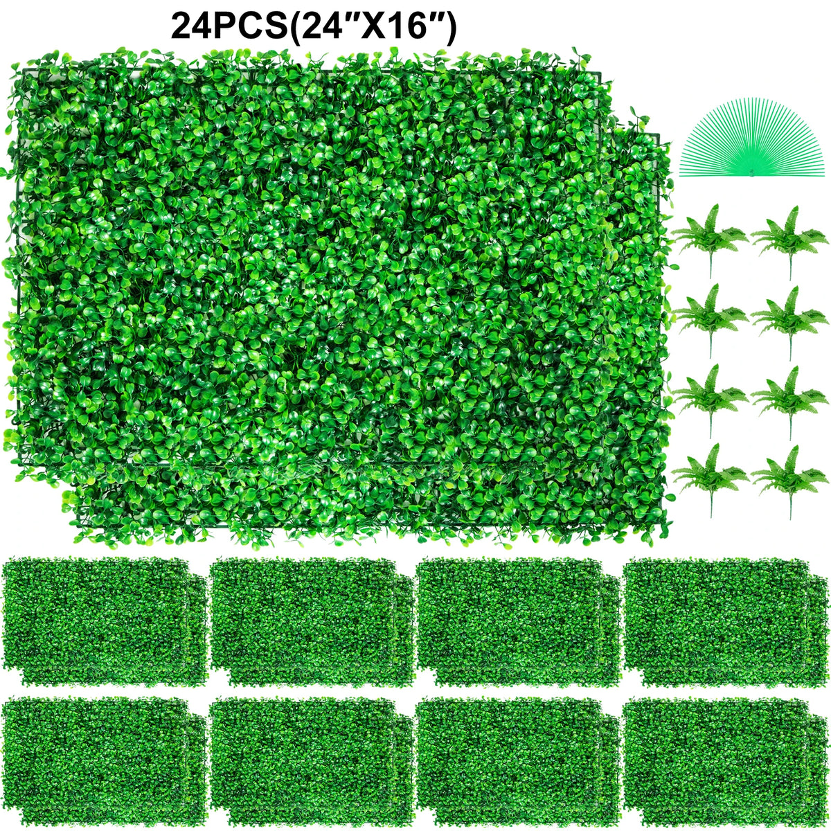 SucceBuy Artificial Boxwood Hedge Panels for Greenery Walls and Backdrops
