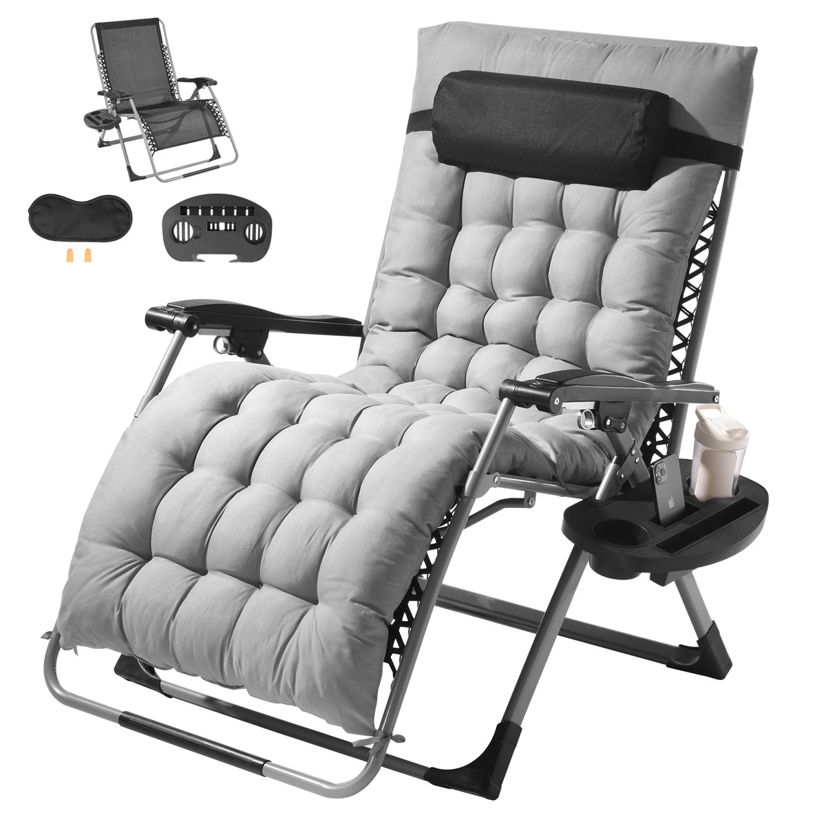 SucceBuy Zero Gravity Recliner Chair With Cushion Footrest