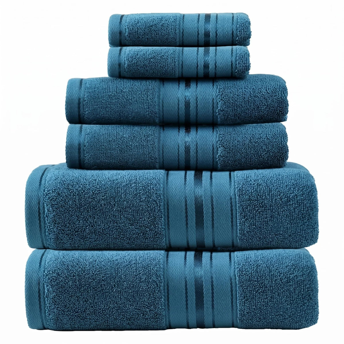 Premium Six Piece Absorbent Cotton Turkish Towel Set