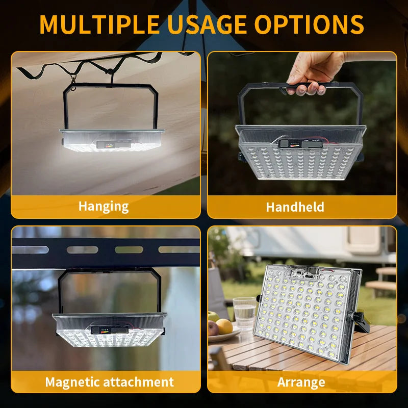 Morglad Portable Solar LED Flashlight USB Rechargeable Camping Lantern