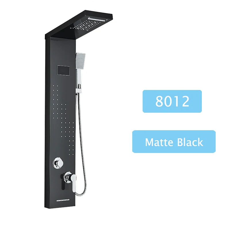 Shinesia LED Shower Panel With Rainfall Massage Jets And Faucet