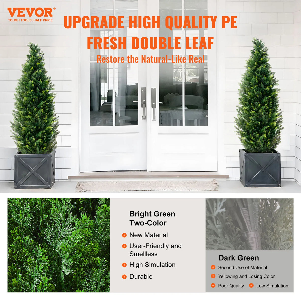 SucceBuy Artificial Cedar Topiary Trees for Indoor and Outdoor Decor