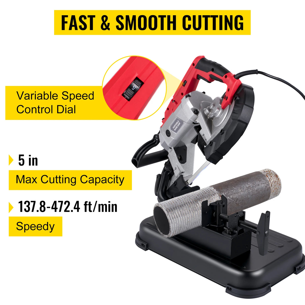 SucceBuy Portable Variable Speed Metal Cutting Bandsaw