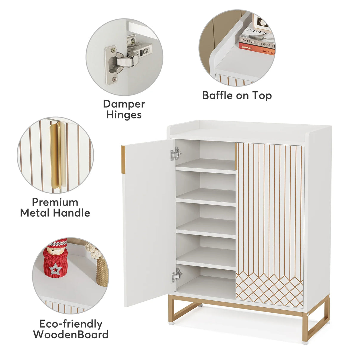 Tribesigns Shoe Cabinet With Doors For Bedroom And Hallway Storage