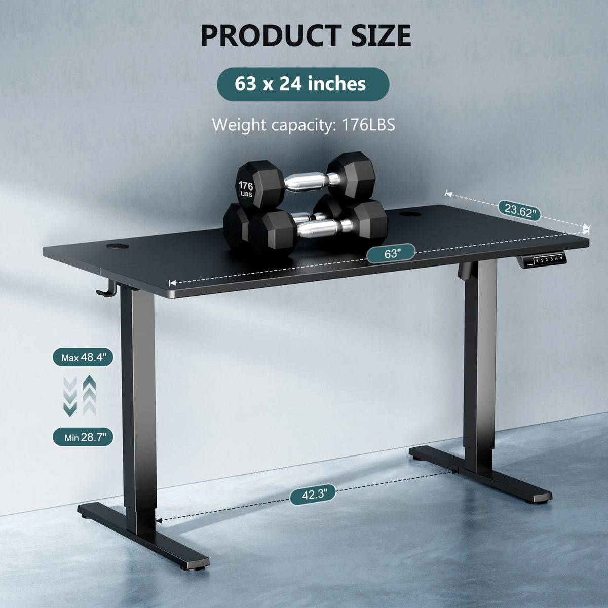 JHK Electric Height Adjustable Standing Desk For Office Workspaces