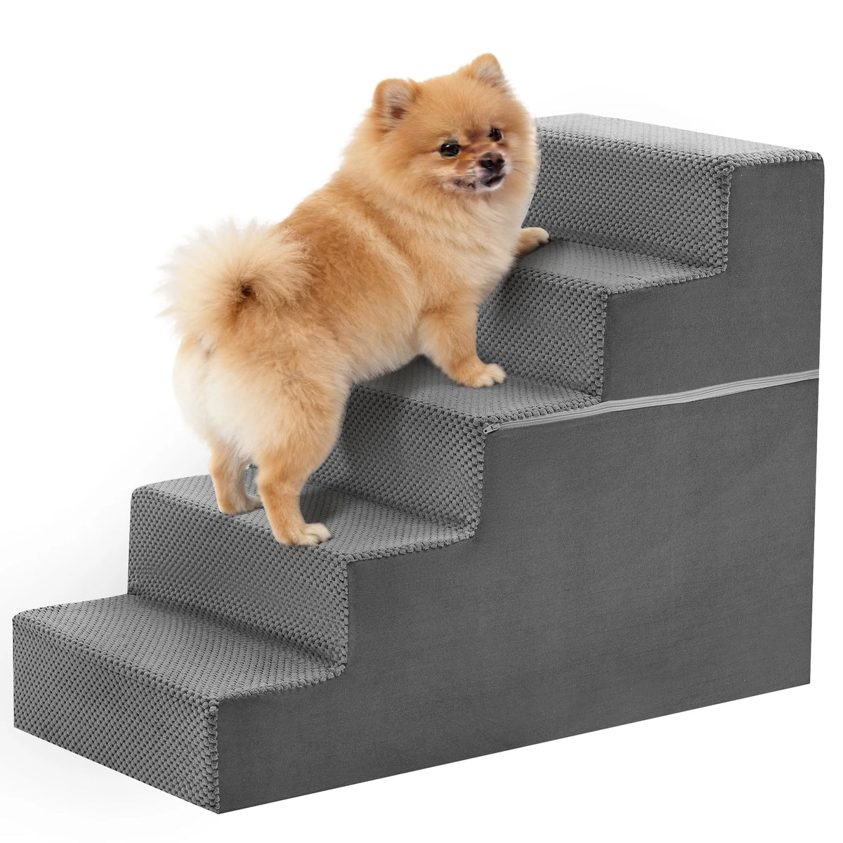 Curved Foam Dog Stairs Ramp With Non Slip Indoor Steps