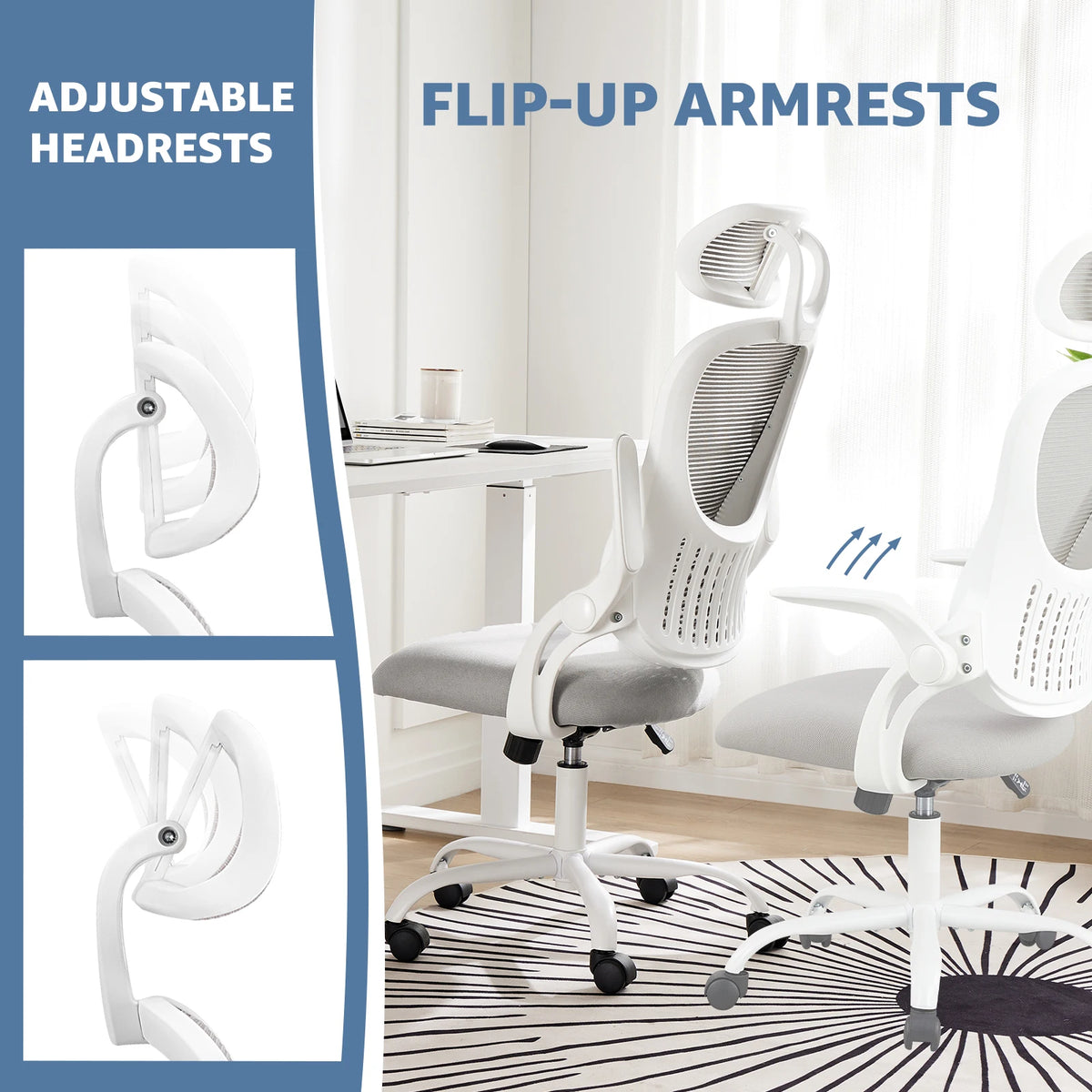 JHK Ergonomic Mesh Office Chair With Adjustable Arms