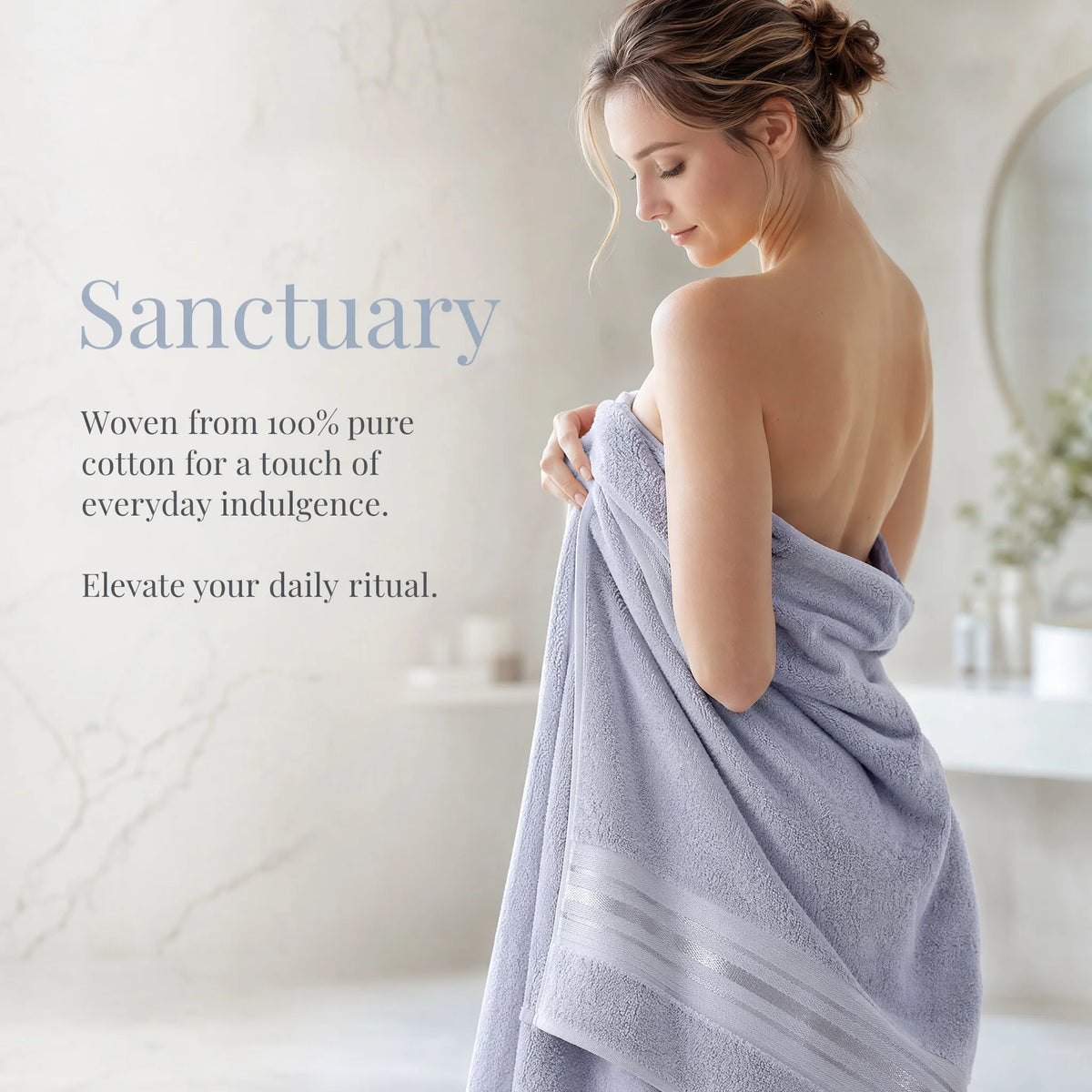 Premium Six Piece Absorbent Cotton Turkish Towel Set