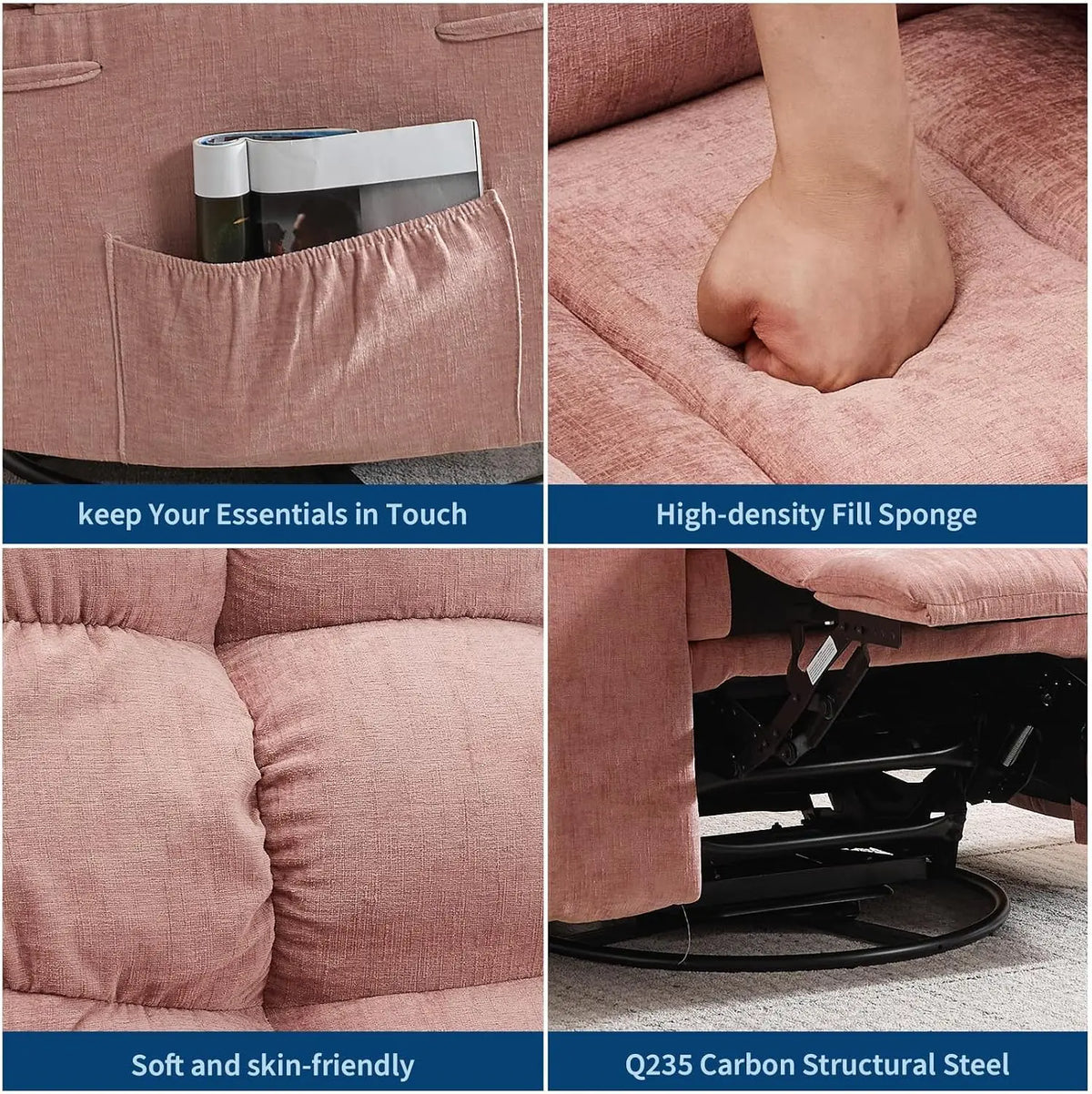 Garvee Lift Recliner Chair With Massage Heat And Swivel Function
