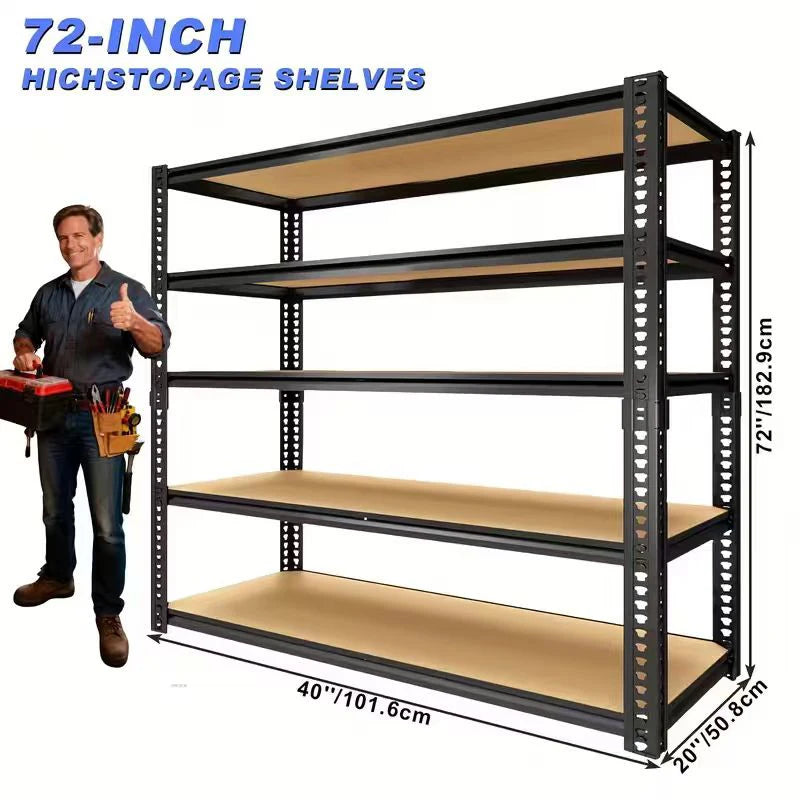 SARENZOON Heavy Duty Adjustable Metal Garage Storage Shelving Rack