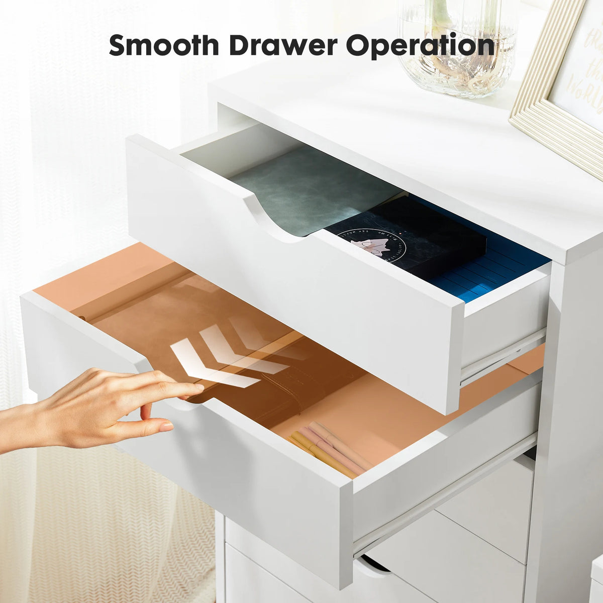JHK Seven Drawer Rolling Storage Cabinet For Bedroom And Office