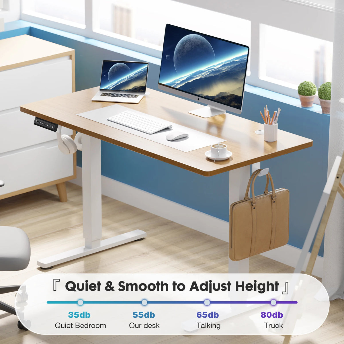 JHK Electric Height Adjustable Standing Desk Ergonomic Office Workstation