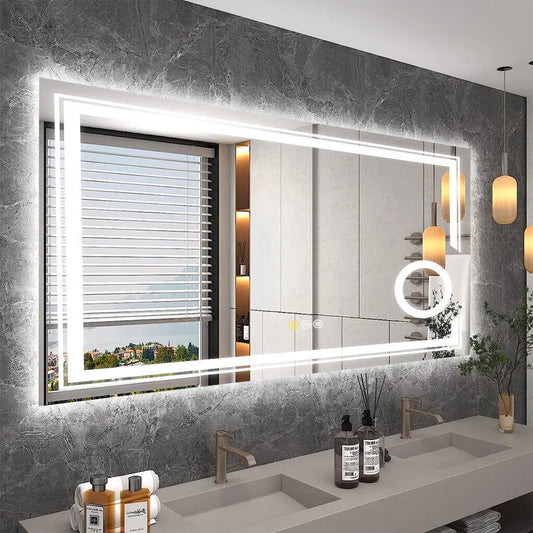 Borwart Fogless LED Bathroom Vanity Mirror With Gradient Lighting