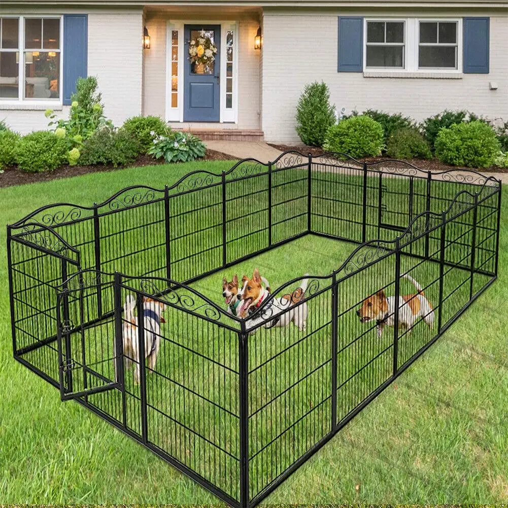 BINGOPAW Heavy Duty Folding Dog Playpen For Indoor Outdoor Use
