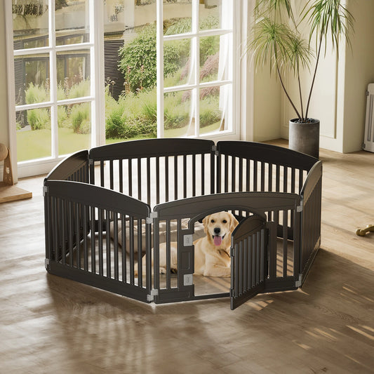 JHK Expandable Plastic Dog Playpen for Indoor and Outdoor Use