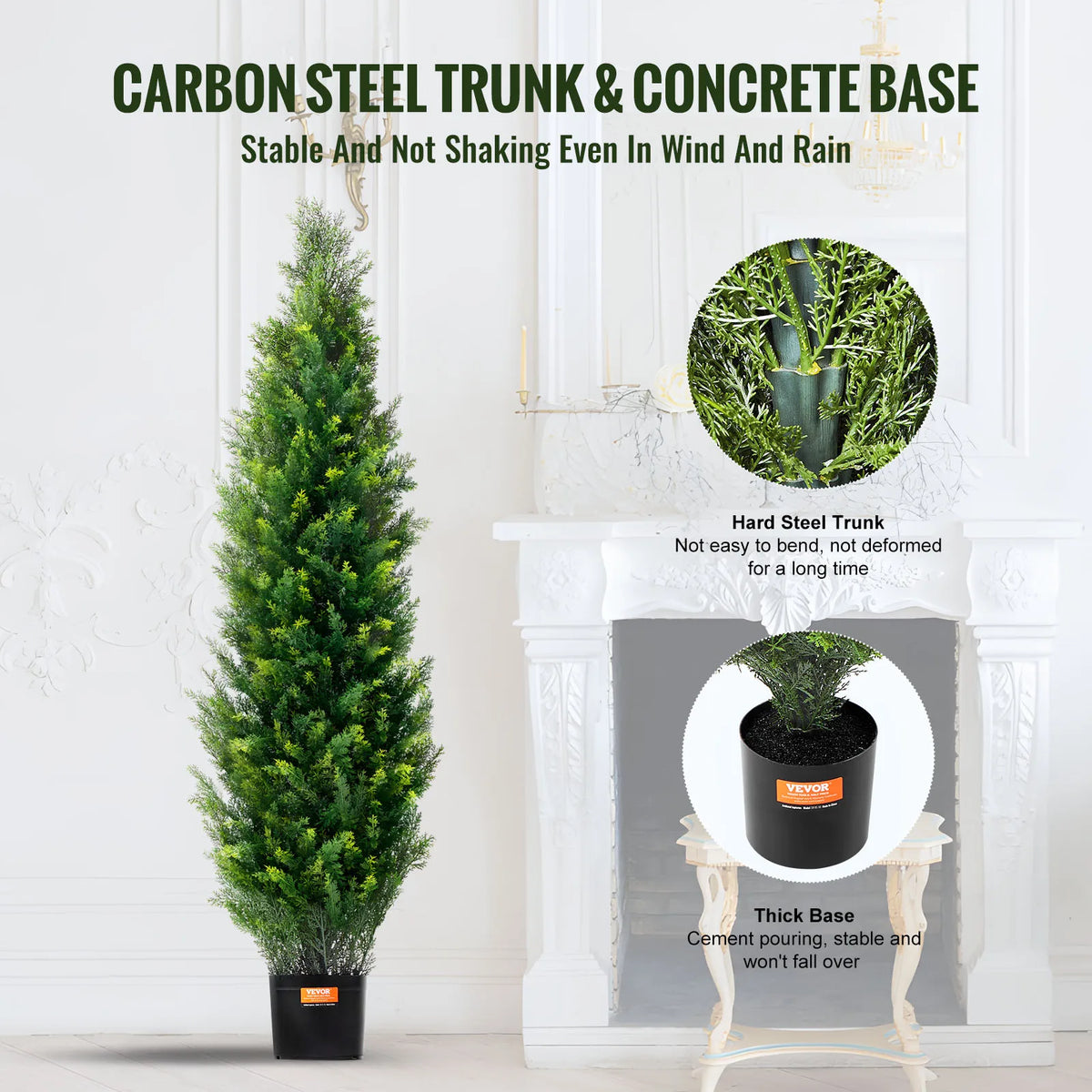 SucceBuy Artificial Cedar Topiary Trees for Indoor and Outdoor Decor