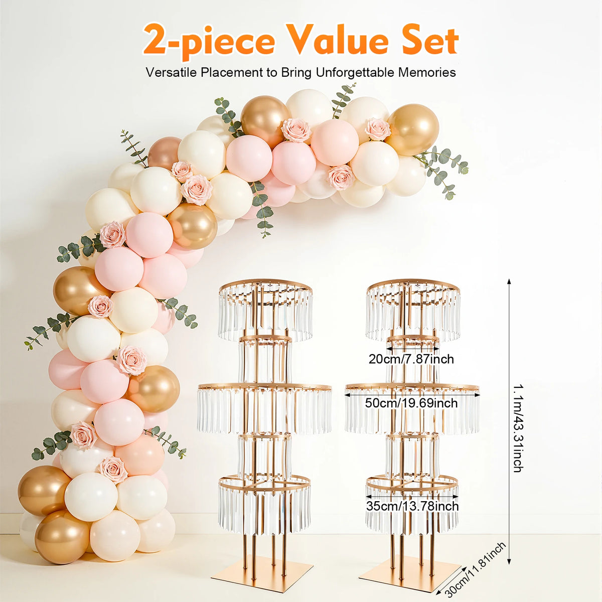 Five Tier Acrylic Wedding Flower Stand for Elegant Event Decor