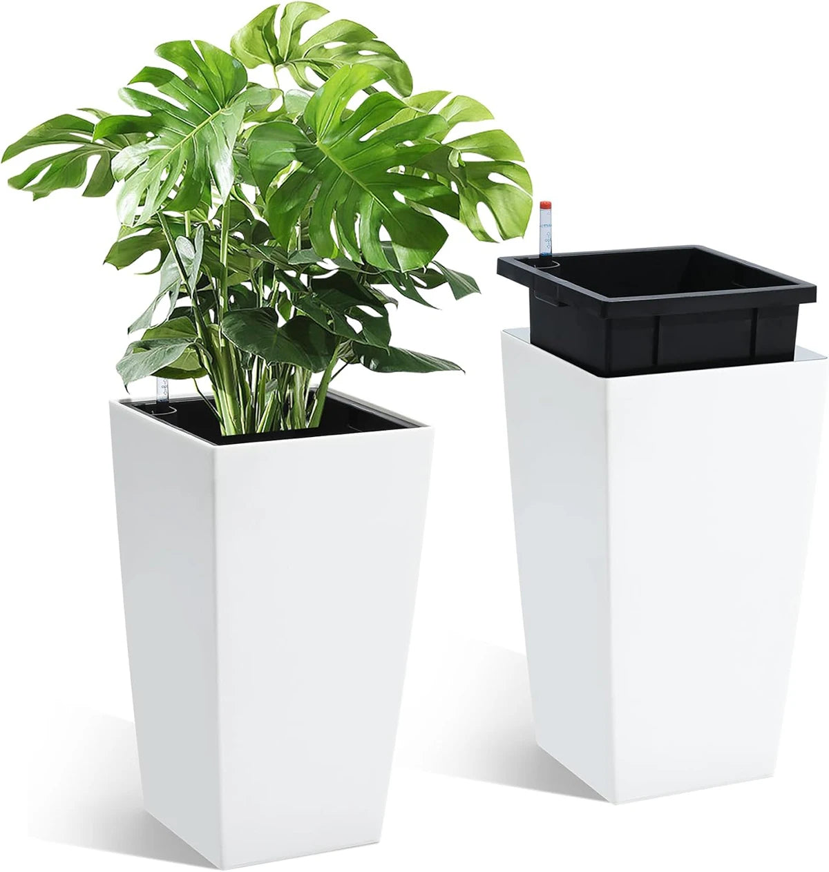 TWISTER CK Rectangular Planters Set of 2 With Drainage Holes