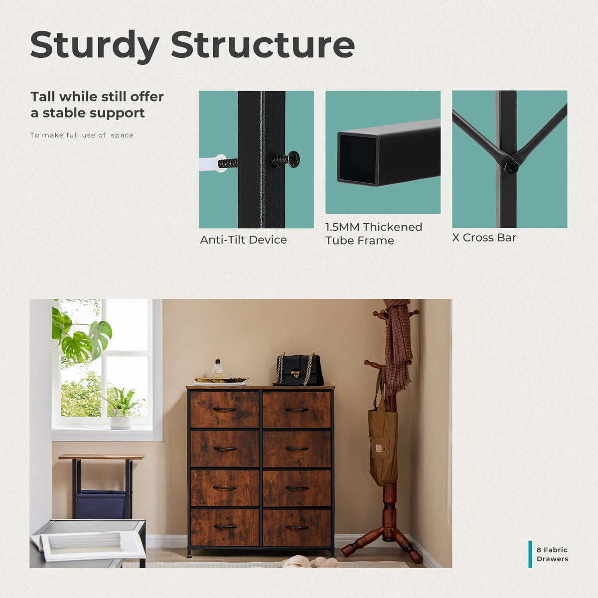 MCQ Modern Fabric Drawer Storage Cabinet For Living Room