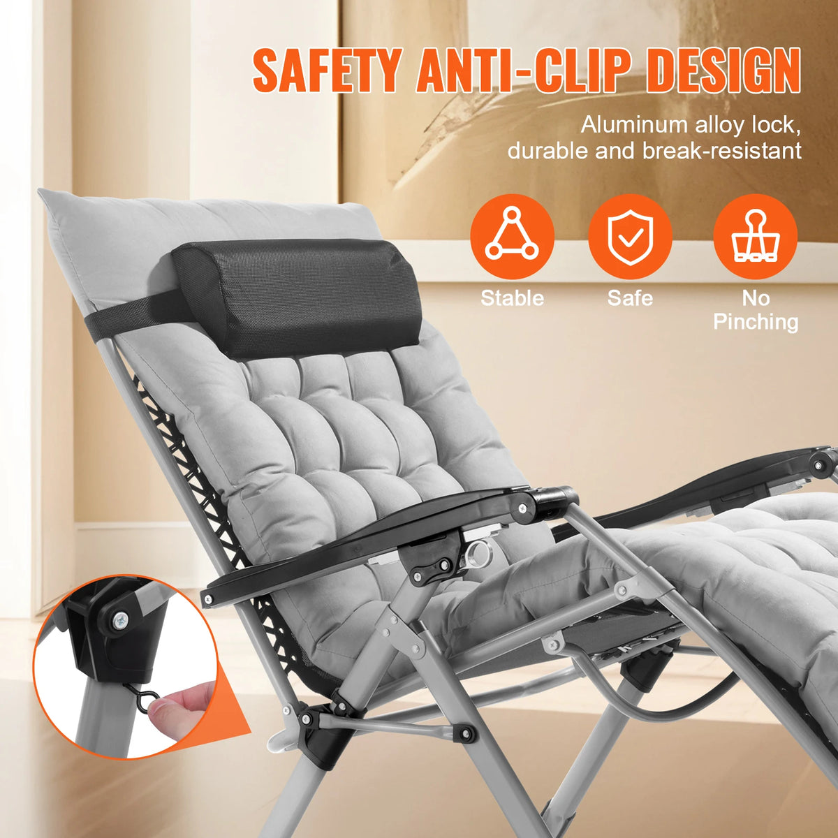 SucceBuy Zero Gravity Recliner Chair With Cushion Footrest