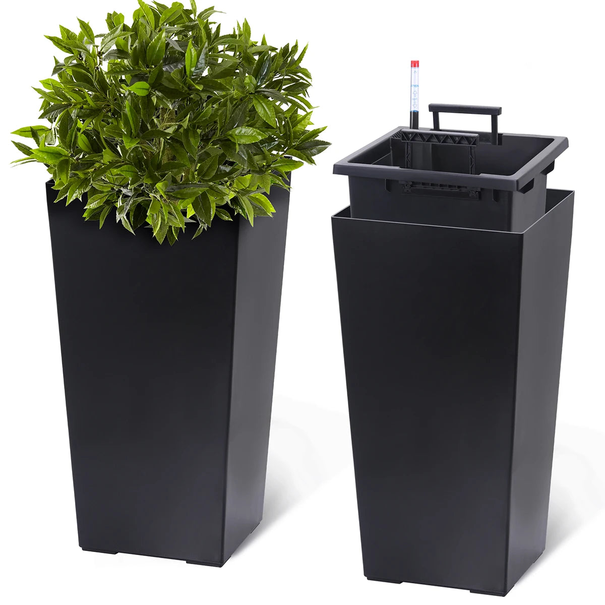 TWISTER CK Rectangular Planters Set of 2 With Drainage Holes