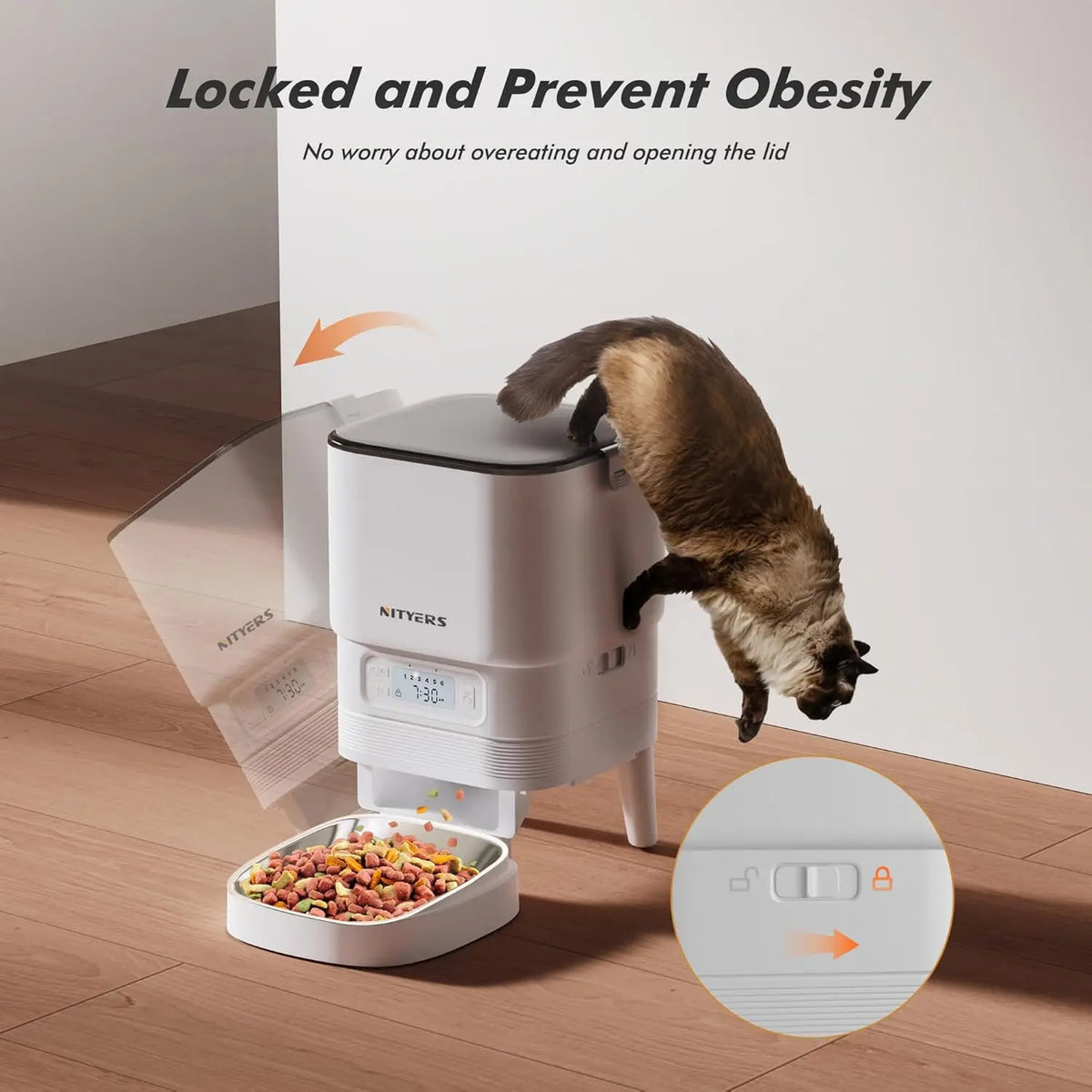 Nityers Automatic Cat Feeder With Timed Voice Recording