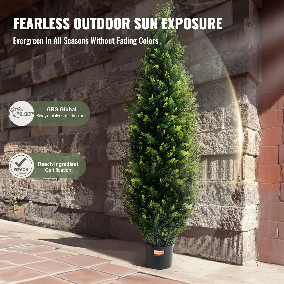 SucceBuy Artificial Cedar Topiary Trees for Indoor and Outdoor Decor
