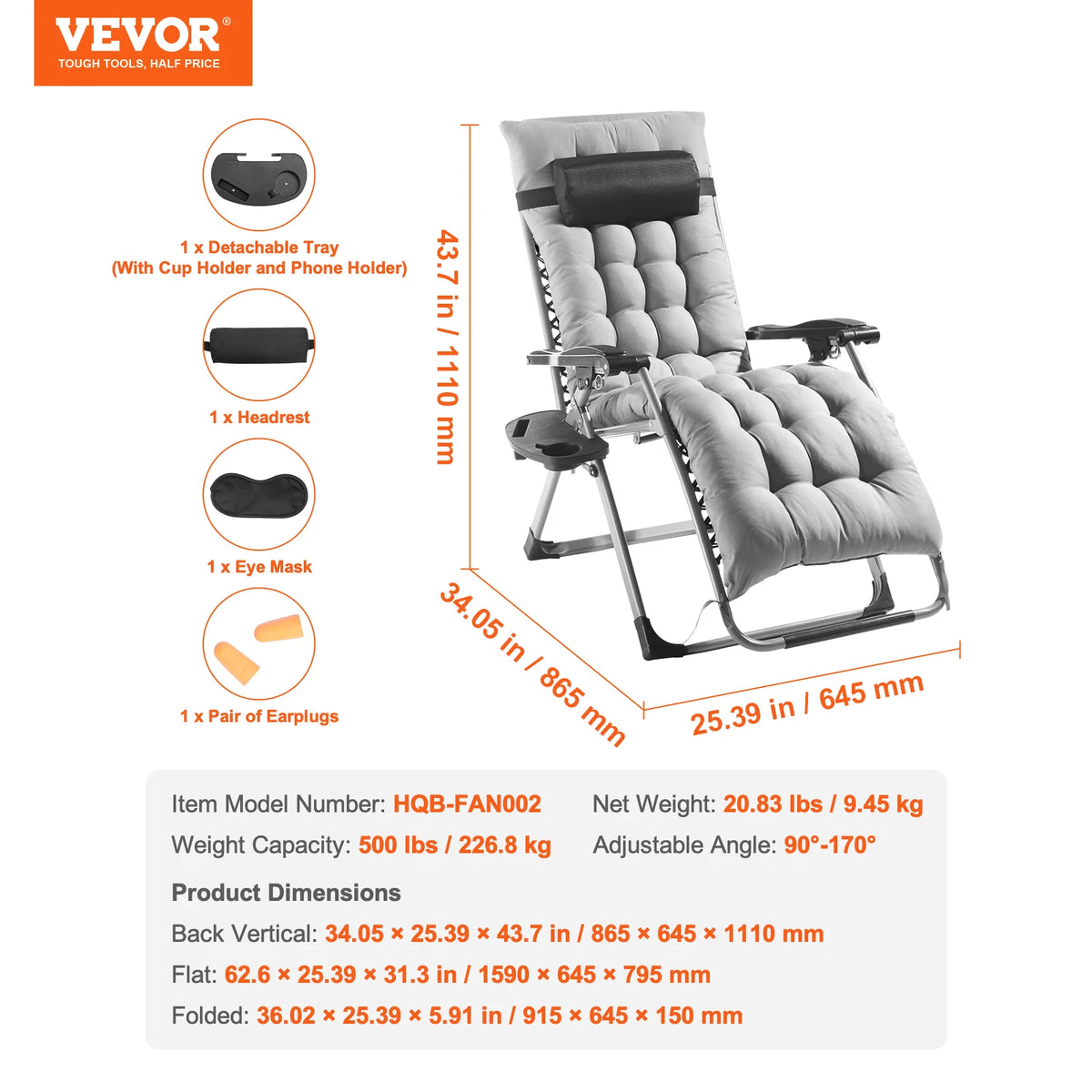 SucceBuy Zero Gravity Recliner Chair With Cushion Footrest