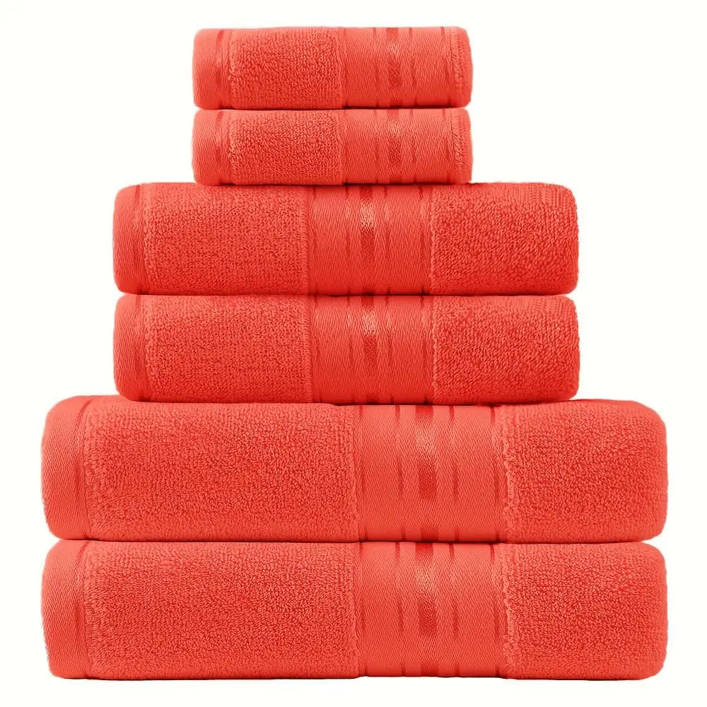 Premium Six Piece Absorbent Cotton Turkish Towel Set