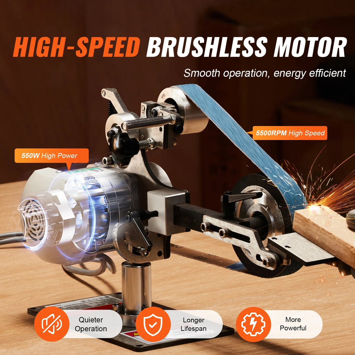 SucceBuy Variable Speed Belt Grinder Sander For Metalworking Knife Making