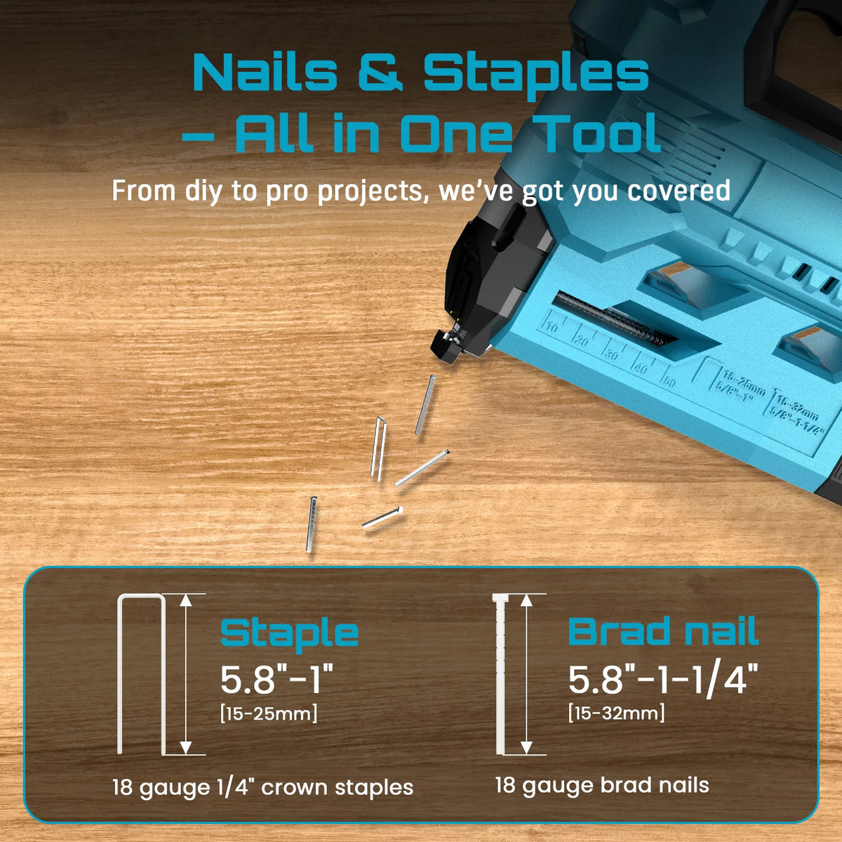 Seesii Cordless Brad Nailer And Stapler With Dual Batteries
