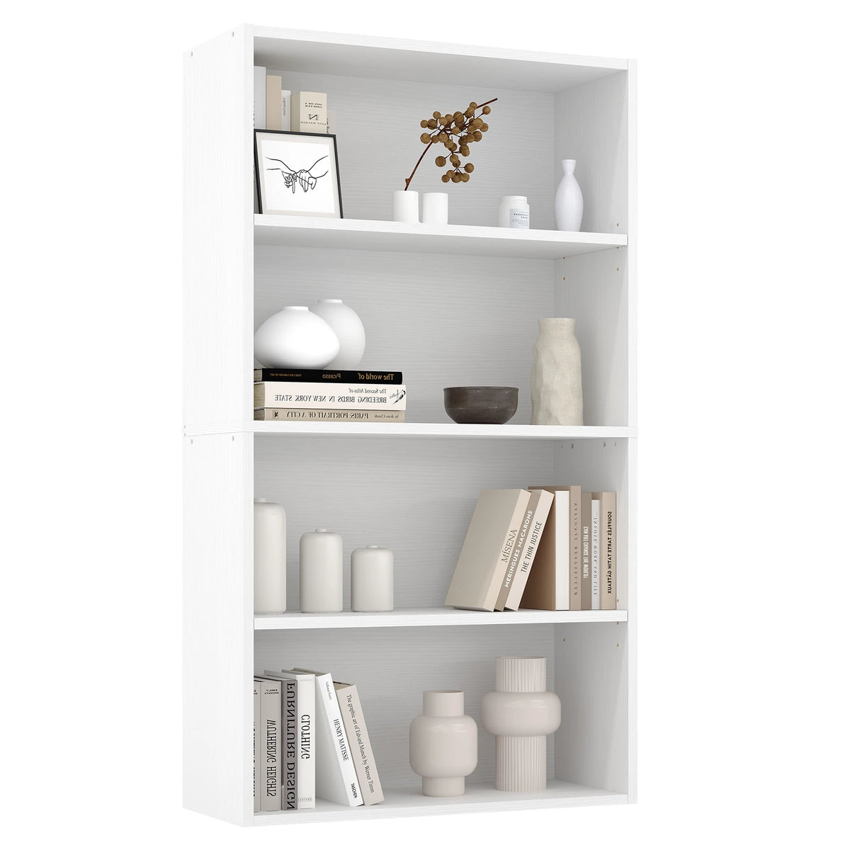 JHK Wooden Bookcase Open Storage Shelf For Home Office