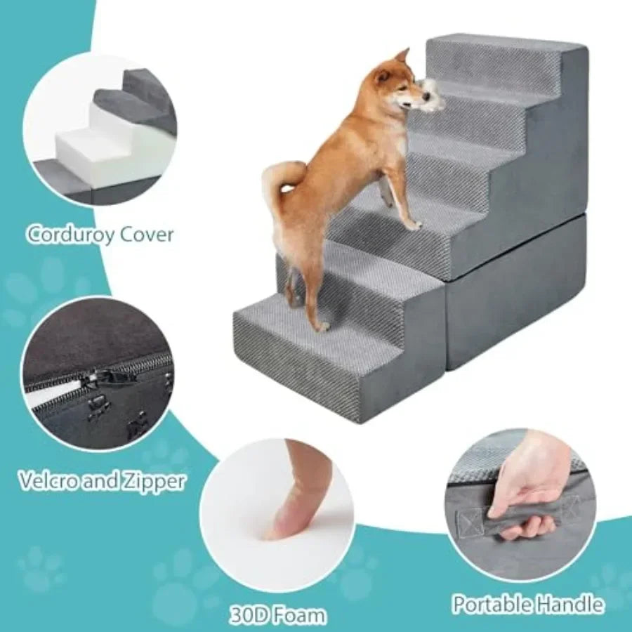 Portable Pet Stairs With Non Slip Surface For Bed Access
