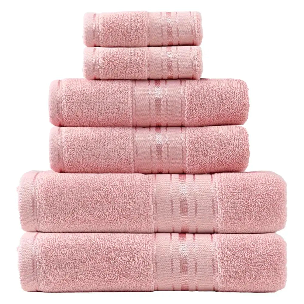 Premium Six Piece Absorbent Cotton Turkish Towel Set