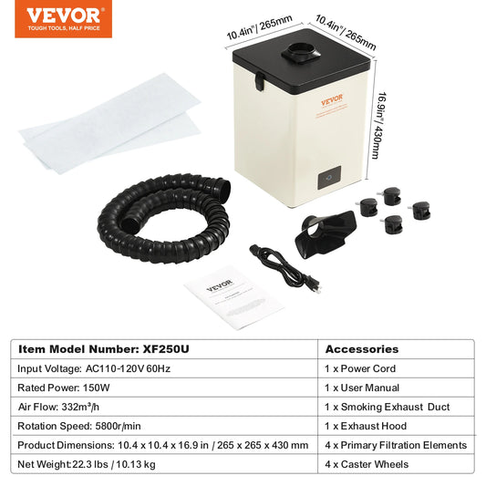 VEVOR Soldering Fume Extractor With Three Stage Filtration