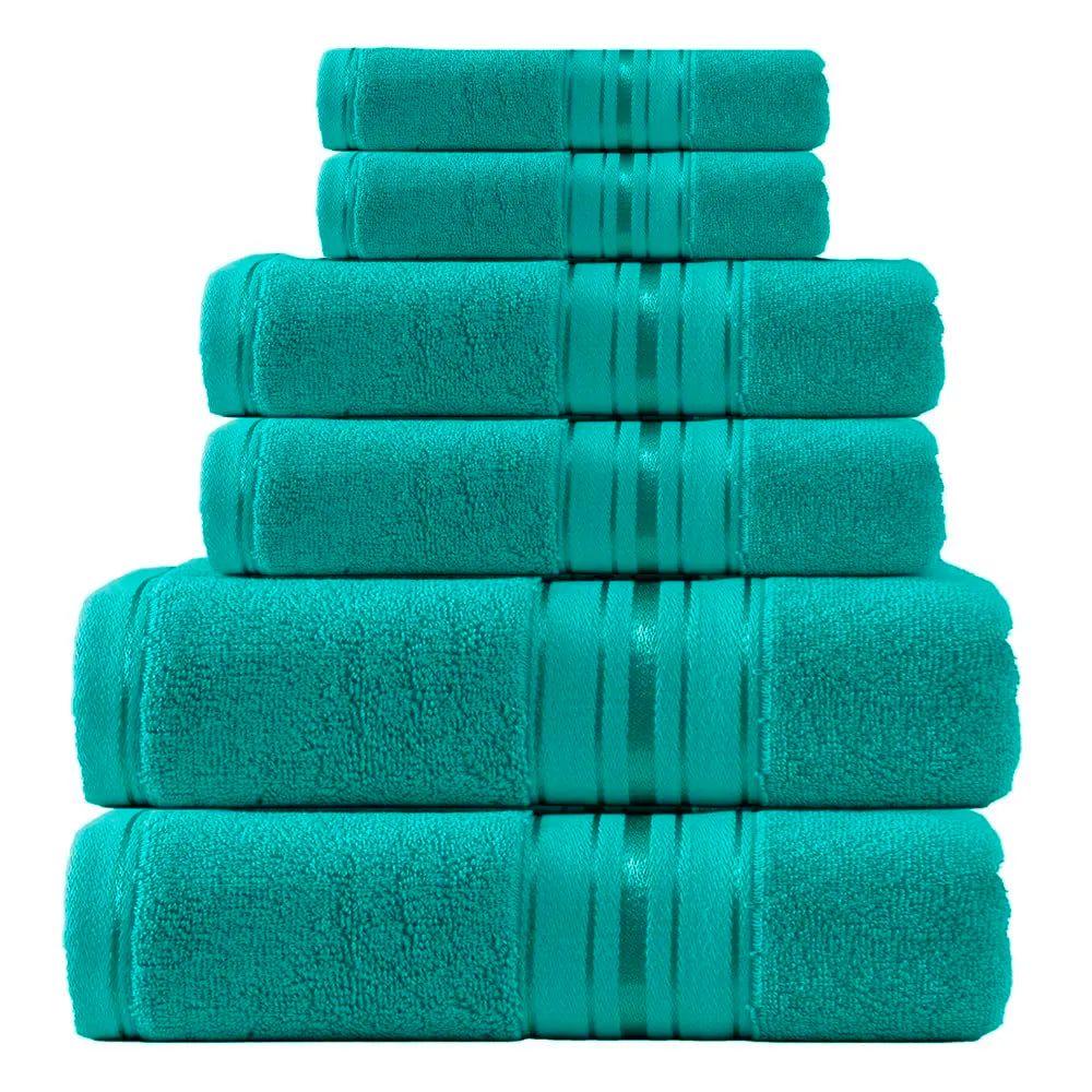 Premium Six Piece Absorbent Cotton Turkish Towel Set