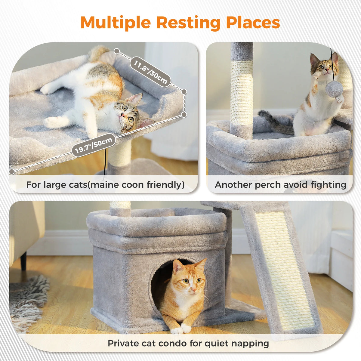 PAWZ Road Indoor Cat Tree With Sisal Scratching Post