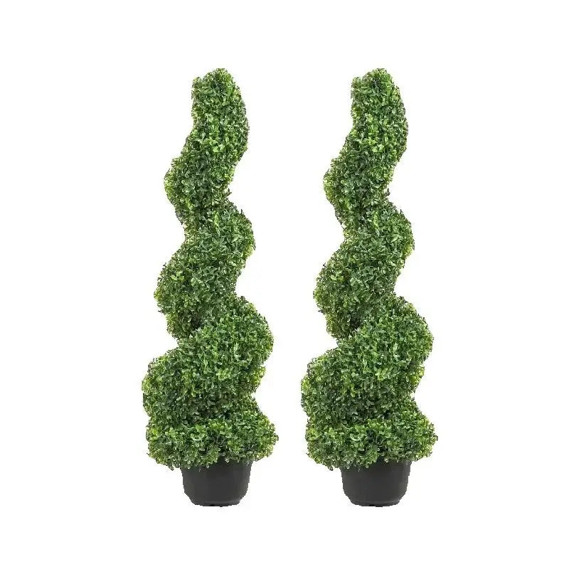 SucceBuy Artificial Boxwood Spiral Topiary Tree For Outdoor Decor