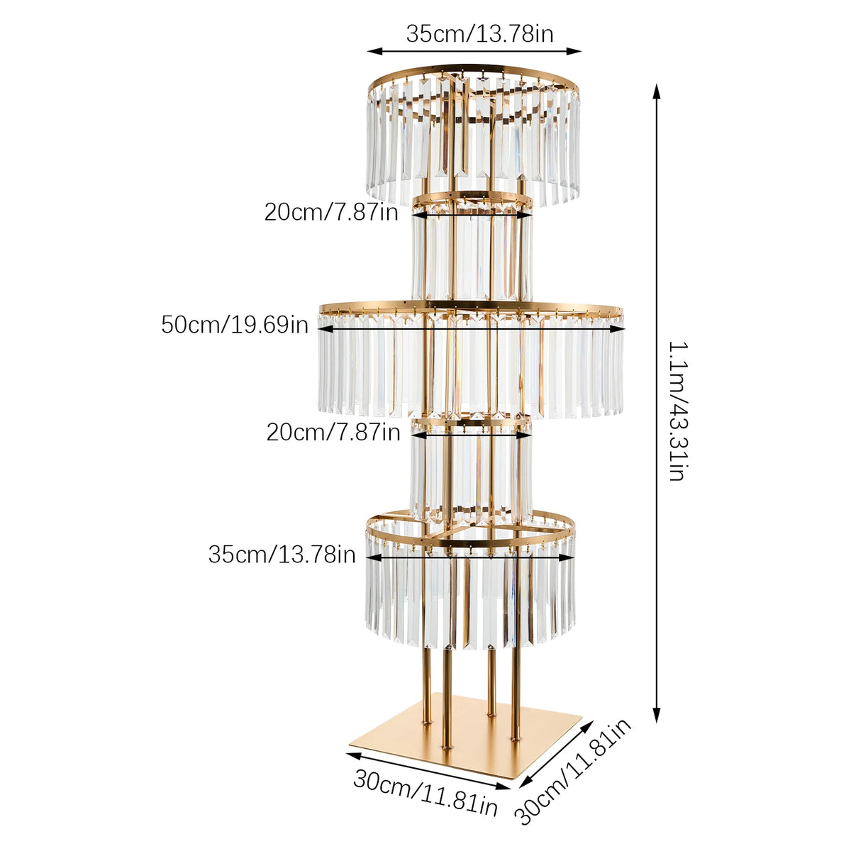 Five Tier Acrylic Wedding Flower Stand for Elegant Event Decor
